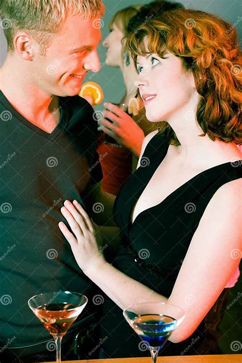 Flirt In A Bar Stock Image Image Of Talking Drinking 12225257