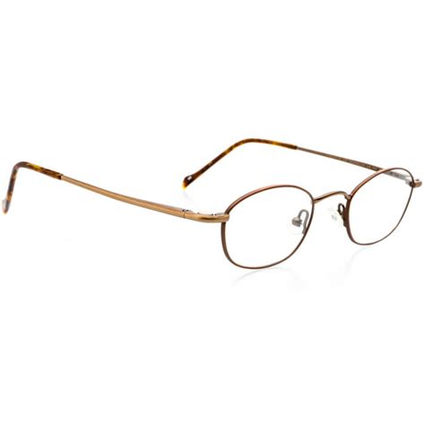Optical Eyewear Oval Shape Metal Full Rim Frame Prescription Eyeglasses Rx Bronze Brown