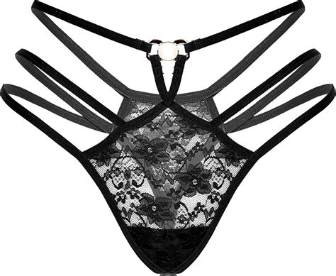 msemis woman s lace sheer sexy bikini briefs see through hollow out strappy panties