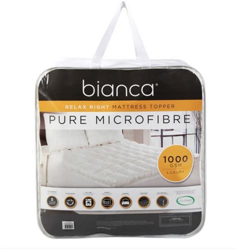 Bianca Pure Microfibre Mattress Topper 1000gsm Mattresses Galore