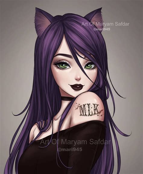 Purple Cat Girl Please Do Not Repostedit Mari945 マリ