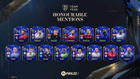 Fifa 22 Toty Honourable Mention Team Full List Of Players Revealed