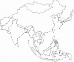 Mapa de Asia: Político, Regiones, Relieve, para Colorear | Imágenes Totales