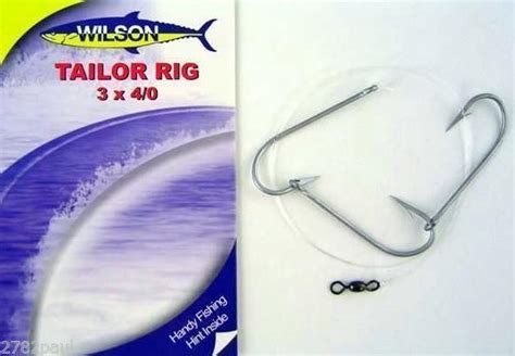 Wilson Tailor Fishing Rig 3x40 Hook Setup 40lb Clear Mono Leader