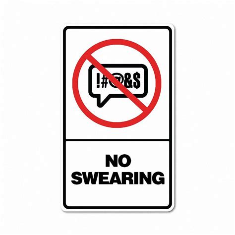 No Swearing Sticker No Swearing Sticker Prohibited Signage 7757 Ebay