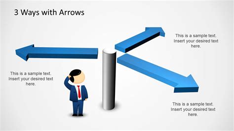 3 Way Powerpoint Diagram With Arrows Slidemodel