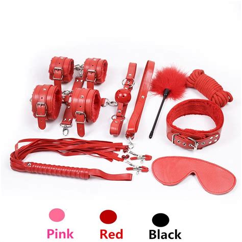 Bdsm Toys Adult Sex Slaves Role Play Set Cosplay Toy 10in1 With Wrist Ankle Cuffs Collars Whip