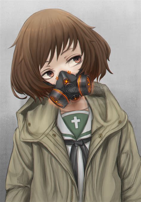 Safebooru 1girl Akiyama Yukari Bangs Black Neckwear Blouse Brown Coat Brown Eyes Brown Hair