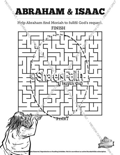 The Story Of Abraham And Isaac Bible Mazes Bible Mazes