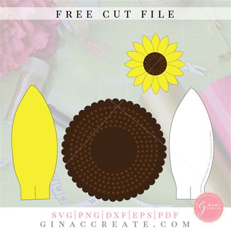 Diy Paper Sunflower With Free Svg And Template Gina C Creates