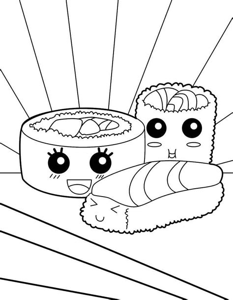 Dibujos de Kawaii para Colorear. Imprimir caracteres inusuales | Kawaii