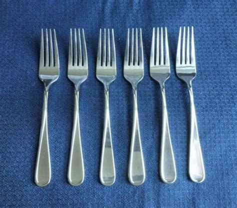 new oneida soar glossy set of 6 salad forks stainless flatware 7 1 4 ebay
