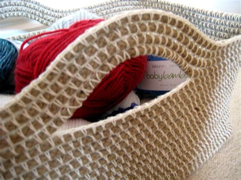 Crochet Rope Basket Crochet Around A Cord Such As Clothesline