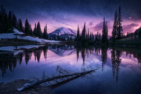 Lake Nature Night Reflection Hd Nature 4k Wallpapers Images