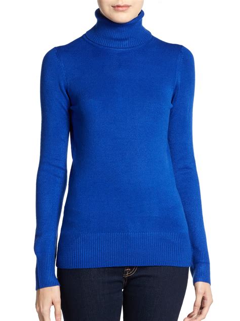 Cobalt Blue Turtleneck Sweater Her Sweater