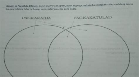 Gawain Sa Pagkatuto Bilang 1 Gamit Ang Venn Diagram Isulat Ang Mga