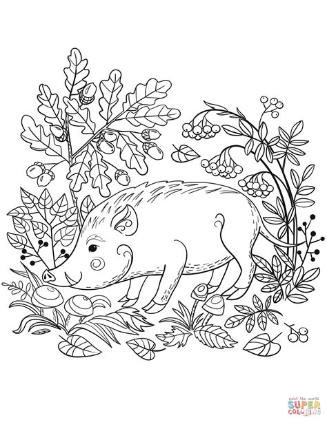 Printable Peccary Coloring Page