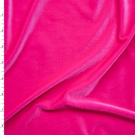 Cali Fabrics Neon Pink 4 Way Stretch Velvet By The Yard