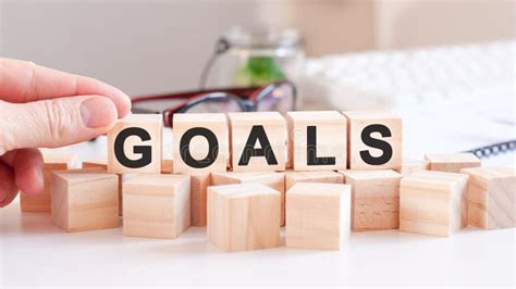 Goals Word Made With Building Wooden Blocks Stock Image Image Of