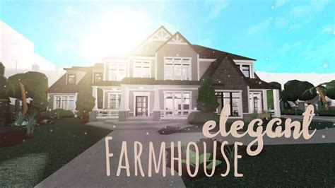Roblox Bloxburg Elegant Farmhouse Mansion House Build Youtube