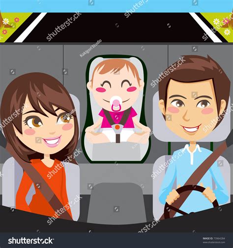 Visit insider's homepage for more stories. Happy Family Sitting Inside Car Driving Through A Road With Seatbelts Fastened Stock Vector ...