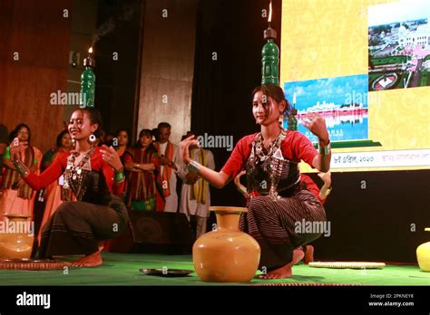 Kolkata India 08th Apr 2023 Artist From Tripura Perform Flock Dance
