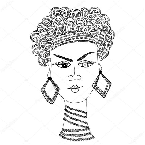 Hand Draw Woman In African Style — Stock Vector © Art Liua 106430972
