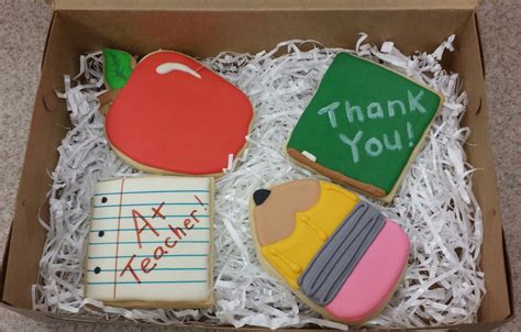 Teacher Appreciation gift box by Crystal's Custom Cookies. Teacher