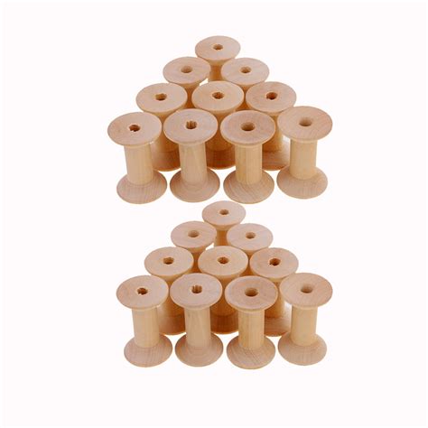 Arts And Crafts Home And Kitchen 10 Pieces Wooden Empty Thread Spools Reels
