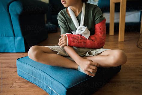 Child With Broken Arm In Cast By Stocksy Contributor Tara Romasanta