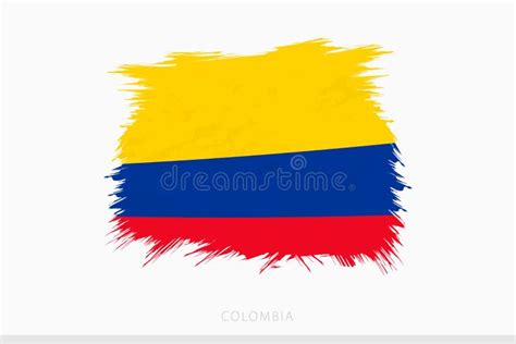 Grunge Flag Of Colombia Vector Abstract Grunge Brushed Flag Of