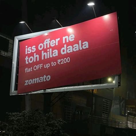 Zomato Billboard Advertisement Shakes Things Up With Exciting Offer