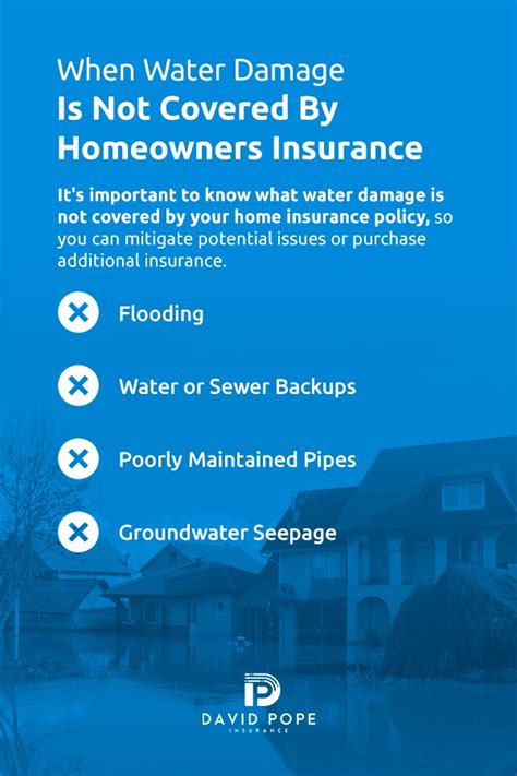 Does my home insurance policy cover water damage? Homeowners Insurance and Water Damage - David Pope Insurance
