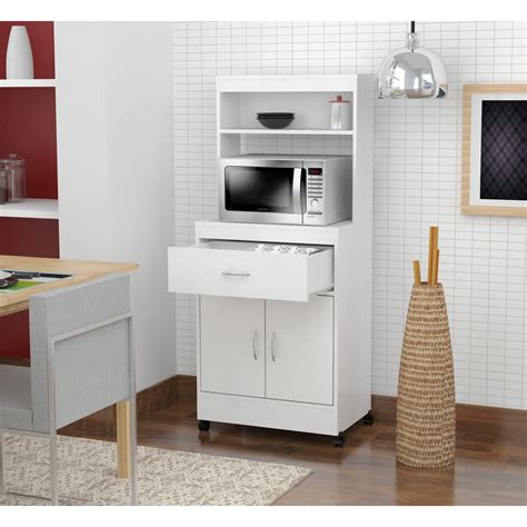 Inval Microwave Cart With Storage White 56 X 24 X 26 Ebay