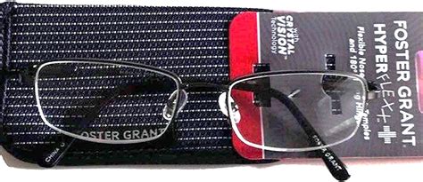 foster grant hyperflexx metal hf25 gun men s reading glasses with case 1 25