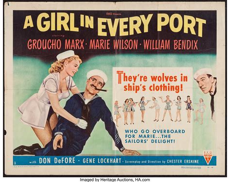 A Girl In Every Port Rko 1952 Half Sheet 22 X 28 Style A