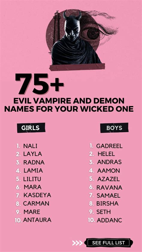 70 Evil Vampire And Demon Names For Your Wicked One In 2023 Names