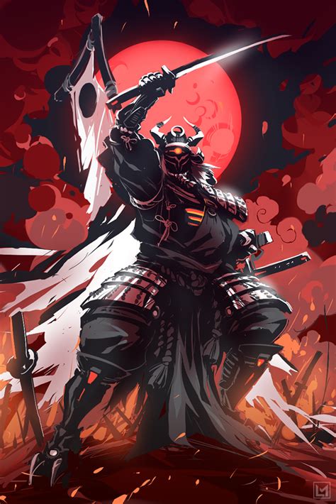 Samurai Digital Art Cartoons And Comics Character Drawings Paintings
