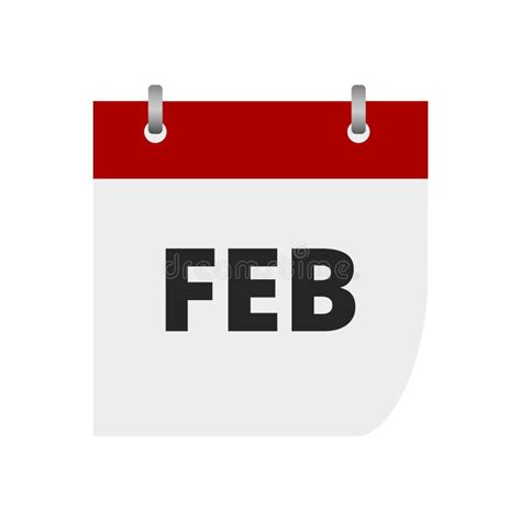Calendar Sign Icon February Month Symbol Stock Vector Illustration