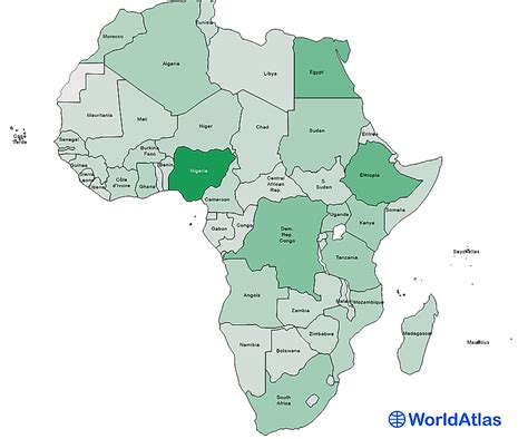 African Countries By Population Worldatlas