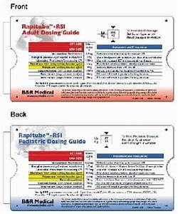 Rapitube Rsi Rapid Sequence Intubation Reference Card
