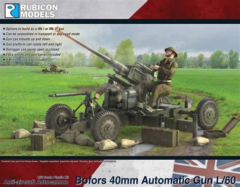 British 40mm Bofors Automatic Gun Mk Iiii Rubicon Models