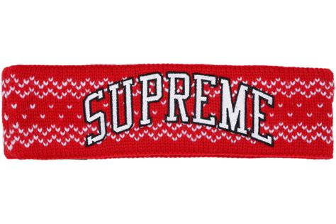 Supreme New Era Arc Logo Headband Fw17 Red Fw17 Us