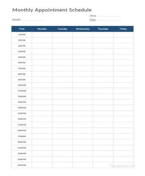 Appointment Schedule Template Excel Collection
