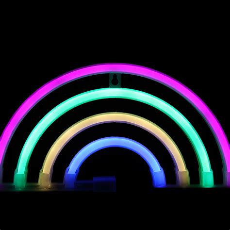 Rainbow Neon Light Sign Night Lights Usbbattery Kids Room