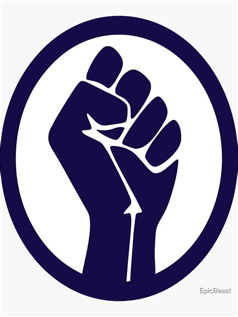 Big Raised Fist Salute Of Unity Solidarity Resistance Sticker For