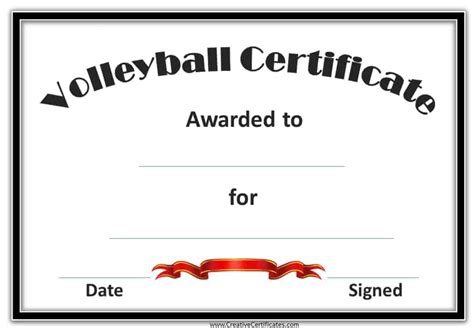 Free Printable Volleyball Certificates Printable World Holiday
