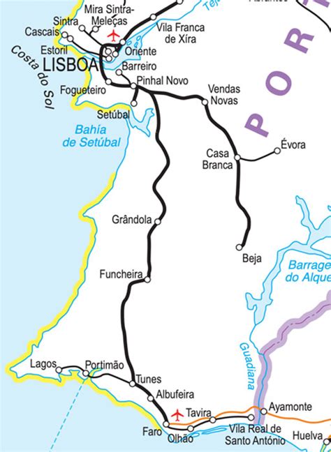 Algarve Rail Map