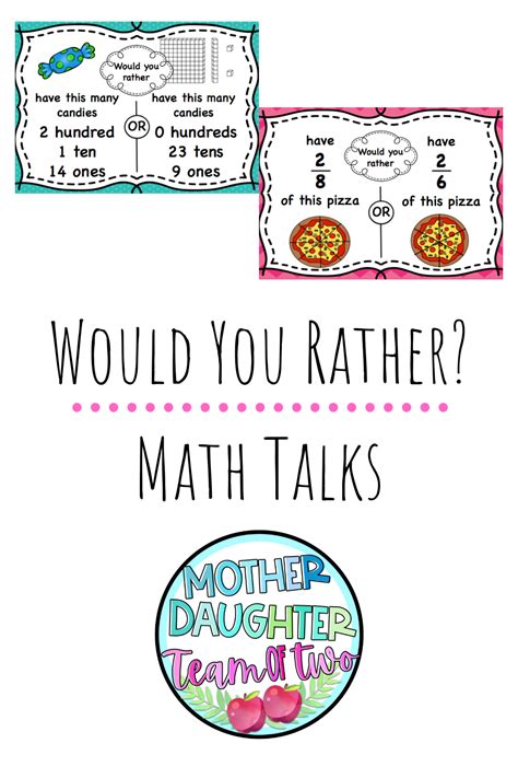 Would You Rather Math Talks Math Talk Math 5th Grade Math