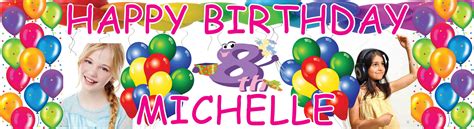 8th Birthday 3 8th Birthday Party Banners Personalised Party Banners